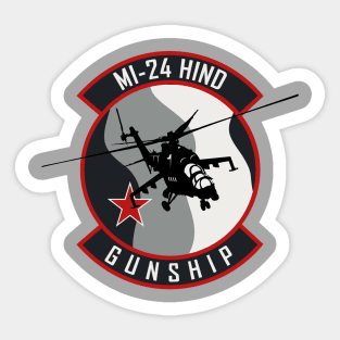 MI-24 Hind Gunship Sticker